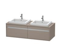 Duravit Vasque Ketho KT6797B4343 140x55x42,6 cm à encastrer, 2 coulissants, basalte mat