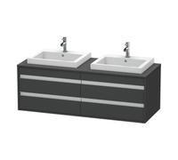 Duravit Duravit Meuble sous-lavabo Ketho 140x55x49,6 cm, pour EWT, 4 tiroirs, blanc brillant, gris mat Quantité:1