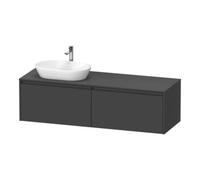 Duravit ketho 2 meuble sous lavabo avec plaque console et 2 tiroirs pour lavabo à gauche 160x55x45.9cm avec poignées anthracite graphite mat K24889L49490000