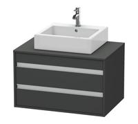 Duravit Duravit Meuble sous-lavabo Ketho 80x55 cm, gris mat, avec AWT central, 2 tiroirs Quantité:1
