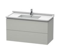Duravit Vasque L-Cube LC626600707 102 x 46,9 cm, gris béton mat, 2 tiroirs, suspendue