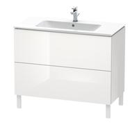 Duravit Duravit Meuble sous lavabo L-Cube 102x48,1 cm, blanc brillant, 2 tiroirs, sur pied Quantité:1
