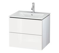 Duravit L-Cube bâti-support lavabo suspendu, 2 tiroirs, 620x550x481mm, LC624002222, Couleur: Décor blanc brillant