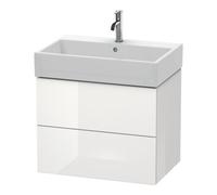 Duravit Duravit Meuble sous-lavabo L-Cube 68,4x45,9 cm, blanc brillant, 2 tiroirs, mural Quantité:1
