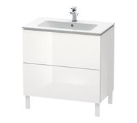 Duravit Meuble sous-lavabo L-Cube vertical, largeur 820mm, profondeur 481mm, 2 tiroirs, pour ME by Starck article 233683, LC662602222, Couleur: Décor blanc brillant
