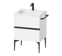 Duravit Duravit Meuble sous-lavabo mural Sivida 61x59,2x47,7cm, 2 tiroirs, blanc mat, gris noir Quantité:1