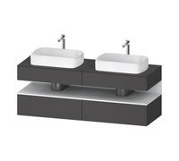 Duravit Duravit Meuble sous-lavabo Qatego 160x55x60 cm, blanc avec poignée métal, plan, évier double face Quantité:1