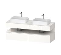 Duravit Duravit Meuble sous lavabo Qatego 160x55x60 cm, blanc brillant, placage, tiroirs des deux côtés, niche Quantité:1
