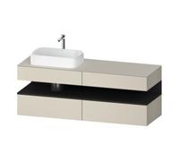 Duravit Duravit Meuble sous lavabo Qatego 160x55x60 cm, gris mat/ta mat, placard, robinetterie gauche Quantité:1