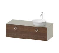 Duravit White Tulip, meuble sous-lavabo suspendu, largeur 1300 x profondeur 550mm, avec 1x coulissant, avec poignée, WT4982R7760, Couleur: Corps : Taupe silk mat, façade : noyer américain massif