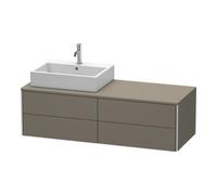 Duravit Duravit Meuble sous-lavabo XSquare 140x54,8x40 cm, 4 tiroirs, blanc lisse, façade gris mat Quantité:1