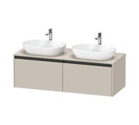 Duravit Ketho.2 bâti-support pour lavabo, découpe de la vasque des deux côtés, 1400x459x550mm, K24888B91910000, Couleur: DÃ©cor taupe mat