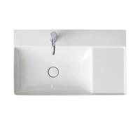 Duravit Duravit Meuble vasque asymétrique DuraSquare 80x47 cm, sans trop-plein, avec siphon, lavabo gauche, 1 robinetterie, blanc Quantité:1