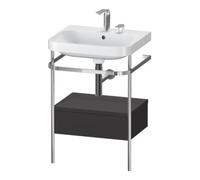 Duravit Duravit Meuble vasque Happy D.2 Plus 57,5x49 cm, 2 trous, gris, avec console, 1 tiroir Quantité:1
