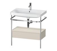 Duravit Happy D.2 Plus c-shaped Set avec console métallique et tiroir, 775x490mm, 1 trou pour robinetterie, HP4842O8383, Couleur: Décor taupe super mat
