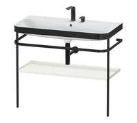 Duravit Duravit Meuble vasque Happy D.2 Plus 97,5x49 cm, 2 tiroirs, Noire satinée, avec console Quantité:1