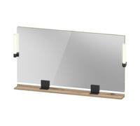 Duravit Sivida miroir, noir diamant mat, 1330x36x650mm, éclairage à poser, interrupteur à détecteur, raccordement au réseau, SV74250BD550000, Couleur: ChÃªne marbrÃ©