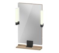 Duravit Sivida miroir, noir diamant mat, 450x36x650mm, éclairage à poser, interrupteur à détecteur, raccordement au réseau, SV74200BD550000, Couleur: ChÃªne marbrÃ©