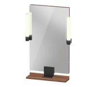 Duravit Sivida miroir, noir diamant mat, 450x36x650mm, éclairage à poser, interrupteur à détecteur, raccordement au réseau, SV74200BD790000, Couleur: Noyer mat