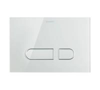 Plaque dactionnement Duravit DuraSystem A1 mécanique pour WC, 229,8x157 mm, verre blanc, WD5002012000