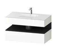 Duravit Duravit Set meuble lavabo encastré Qatego 100x55x60cm, gris m/blanc hgl, console Quantité:1