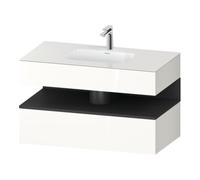 Duravit Duravit Set meuble lavabo encastré Qatego 100x55x60cm, gris m/blanc hgl, console sous-lavabo Quantité:1