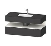 Duravit Duravit Set meuble lavabo encastré Qatego 120x55x60 cm, blanc avec grand miroir, sous-meuble console Quantité:1