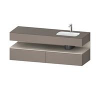 Duravit Duravit Set meuble lavabo encastré Qatego 160x50x60cm, Kon-WTU, Droit, Taupe mat/bois bas Quantité:1