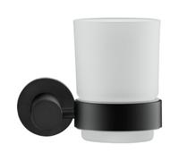 Duravit Duravit Support en verre D-Code 11,5x10,2 cm, verre dépoli, verre transparent, noir mat Quantité:1