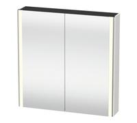 Duravit Duravit Uni-Armoire miroir XSquare 80x80x15,5 cm, blanc mat, 2 portes, LED, mural Quantité:1