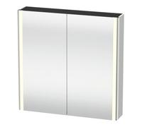 Duravit Duravit Uni-Armoire miroir XSquare prise F 80x80x15,5 cm, blanc mat, 2 portes, LED, mural Quantité:1