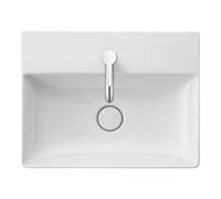 Duravit Vasque DuraSquare 2356500079 50x40 cm sans trop-plein plage robinetterie sans trou sol blanc