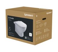 Duravit Duravit WC sur pied, cuvette à chasse profonde D-Code avec abattant, frein de chute, sans rebord, blanc Quantité:1