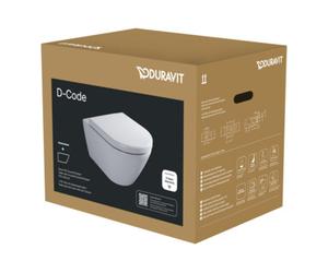 Duravit Duravit WC suspendu, cuvette à chasse profonde D-Code avec abattant, frein de chute, sans bride, blanc Quantité:1