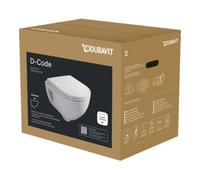 Duravit Duravit WC suspendu, cuvette à chasse profonde D-Code avec siège, abaissement automatique, sans bride, blanc brillant Quantité:1