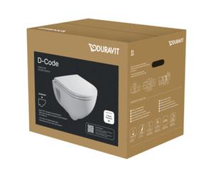 Duravit Duravit WC suspendu, cuvette à chasse profonde D-Code avec siège, abaissement automatique, sans bride, blanc brillant Quantité:1