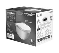Duravit Starck 3 Pack WC suspendu 45270900A1 WC sans bride avec abattant, Blanc