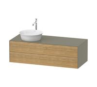 Duravit Duravit White Tulip Meuble sous lavabo 130x55 cm, 2 tiroirs, 1 porte, blanc laqué, effet bois naturel brillant Quantité:1