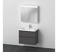 Ensemble de meubles D-Neo, meuble lavabo avec meuble-lavabo mural et armoire de toilette LED, 800x2000mm, DE01160, Coloris: DÃ©cor graphite mat - DE011604949