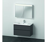Ensemble de meubles D-Neo, meuble lavabo avec meuble sous-lavabo mural et armoire de toilette LED, 1000x2000mm, DE011704949, Couleur: Décor graphite mat