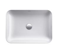vasque à poser Duravit Cape Cod 2347550000 55x40cm, sans trou pour robinetterie, trop-plein, plate-forme trou pour robinetterie, blanc