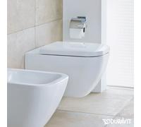 Duravit Happy D.2 WC mural Happy D.2 Lave-linge, sans rebord, modÃšle allongÃ©, Coloris: Blanc avec Wondergliss - 25500900001