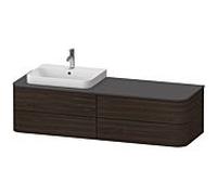 Duravit Happy D.2 Duravit match0 HP4963L6969 40,8 x 160 x 55 cm, 4 tiroirs, pour meuble vasque, gauche, noyer brossé