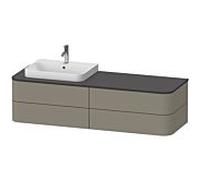 Duravit Happy D.2 Duravit match0 HP4963L9292 40,8 x 160 x 55 cm, 4 tiroirs, pour meuble vasque, gauche, finition gris pierre satiné