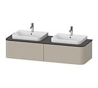 Duravit Happy D.2 HP4946B6060 35,4 x 160 x 55 cm, 2 Vasques à poser , pour Vasques à poser , double face, taupe Vasques à poser mat