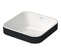Duravit Happy D.2 lavabo 2359406100 40 x 40 cm, la terre, sans trou de coulée, trop - plein, de robinetterie, blanc / anthracite mat