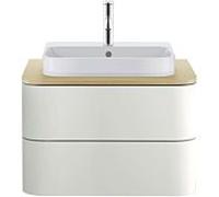 Duravit Vasque à poser Happy D.2 Plus 2360500000 – 500×400 mm, 1 trou, rectifiée, blanc, trop-plein