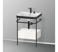 Duravit Happy D.2 Plus combinaison lavabo pour meuble HP4740E2222 57,5 x 49 cm, 2 trous pour robinet, blanc brillant, avec console en métal
