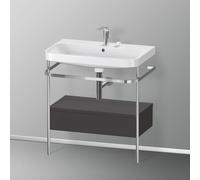 Duravit Lavabo Happy D.2 Plus HP4842E8080, 77,5×49 cm, 2 trous, graphite super mat, console métal