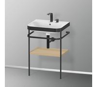 Duravit Happy D.2 Plus combinaison lavabo sur meuble HP4735E7171 57,5 x 49 cm, 2 trous pour robinet, chêne méditerranéen, avec console en métal